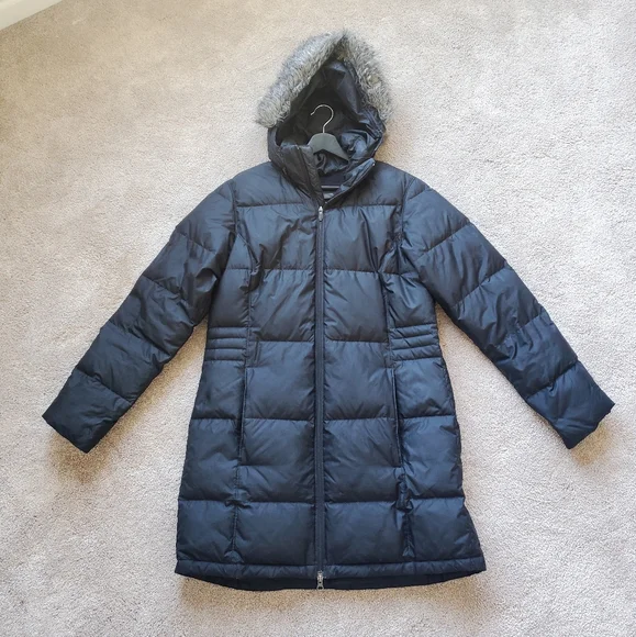 Mountain Hardwear Parka Coat Long Hooded Faux Fur Trim Womens - Picture 1 of 6